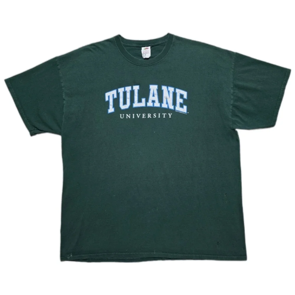 Vintage Tulane University Green Wave 90s Graphic T Shirt Mens 2XL